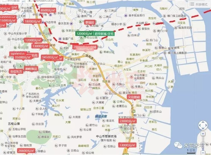 港口在中山市市区北侧,距离翠亨较远,我们只谈谈前边三个出口.