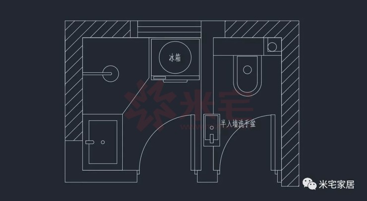 卫生间布局图 我最大的变动是把马桶单独弄了一间,而非