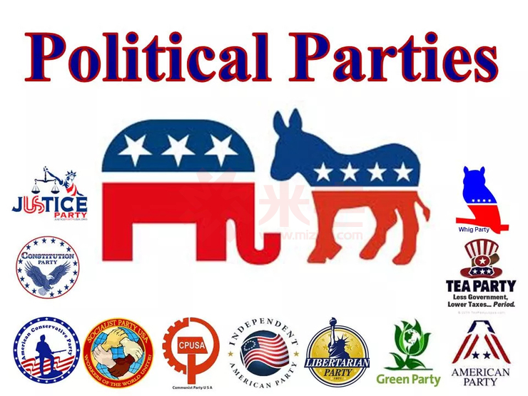 对于美国而言,两党制并不确切,实际上党派数量远高于两个.