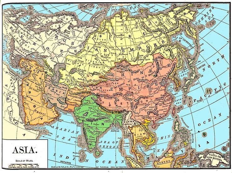 图/英文版的亚洲地图