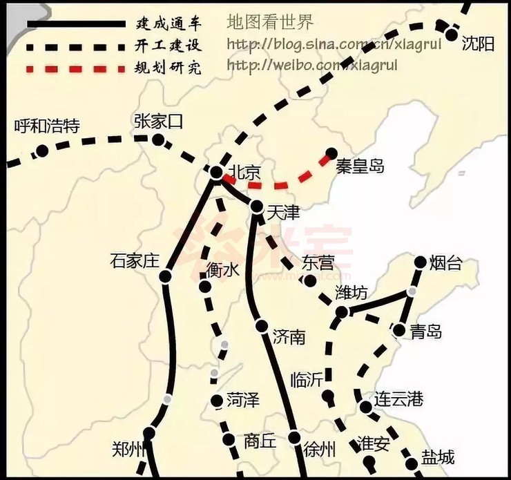 另外由于高铁建设一日千里,很多线路图上表示规划研究,开工建设阶段