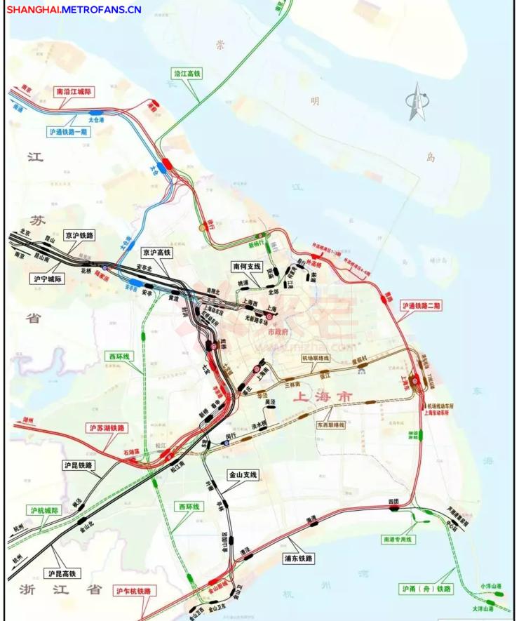 安亭北站时刻表 我们来看一下上海铁路网络地图上面的安亭枢纽的
