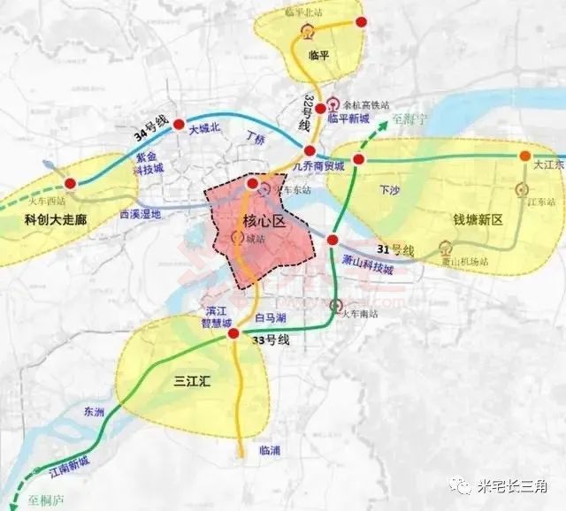 杭州规划的4条轨道快线之一的"沿江快线"33号线 也能快速联系桐庐和