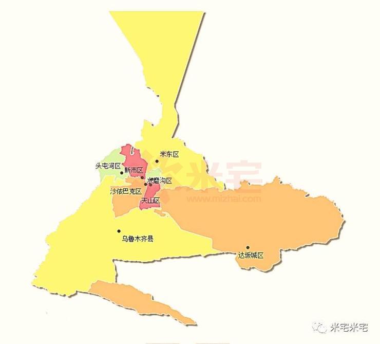 乌鲁木齐市七个区地图图片