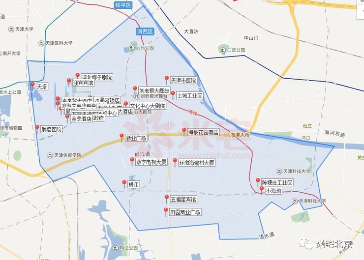 河西区街道片区划分图图片