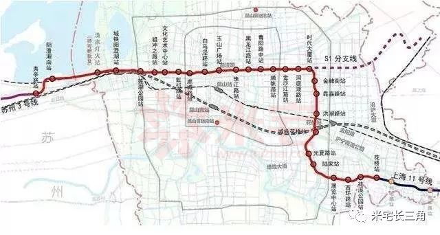 苏州s1号线规划图也就是说,以后,从花桥坐地铁,既可以直接到上海,也