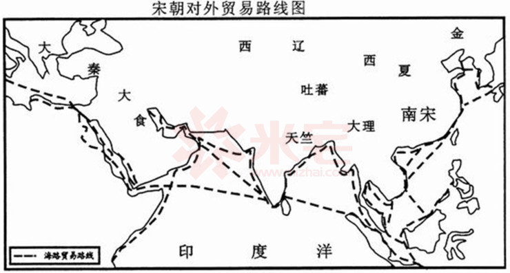 图/宋朝对外贸易路线