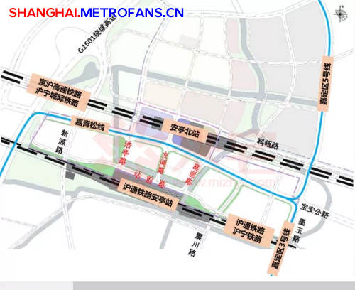 未来,安亭枢纽还将引入 市域铁路 西环线(暨 嘉青松线:安亭北站—松江