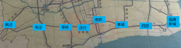 奉城(换乘曹奉线,四团(换乘沪通线2期 直抵上海自贸区临港新片区