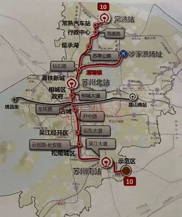 10号线起于国家战略,长三角一体化的汾湖,经过吴江,吴中,高铁北站