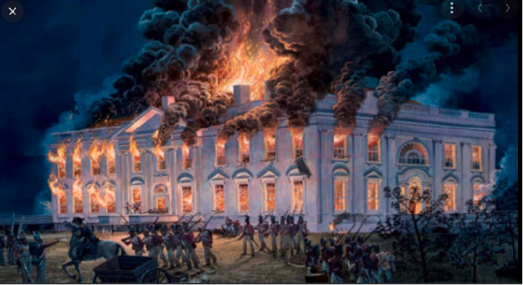 第二次独立战争,美国首都被英国人占领,白宫被烧成黑宫,这时候也是